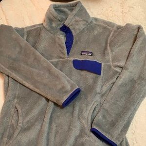 Patagonia grey fuzzy pullover